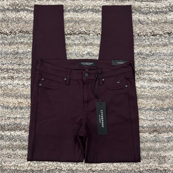Liverpool Denim - Liverpool Skinny Jeans Sz 4/27 NWT | Liverpool Mid Rise Aubergine Skinny Jeans -